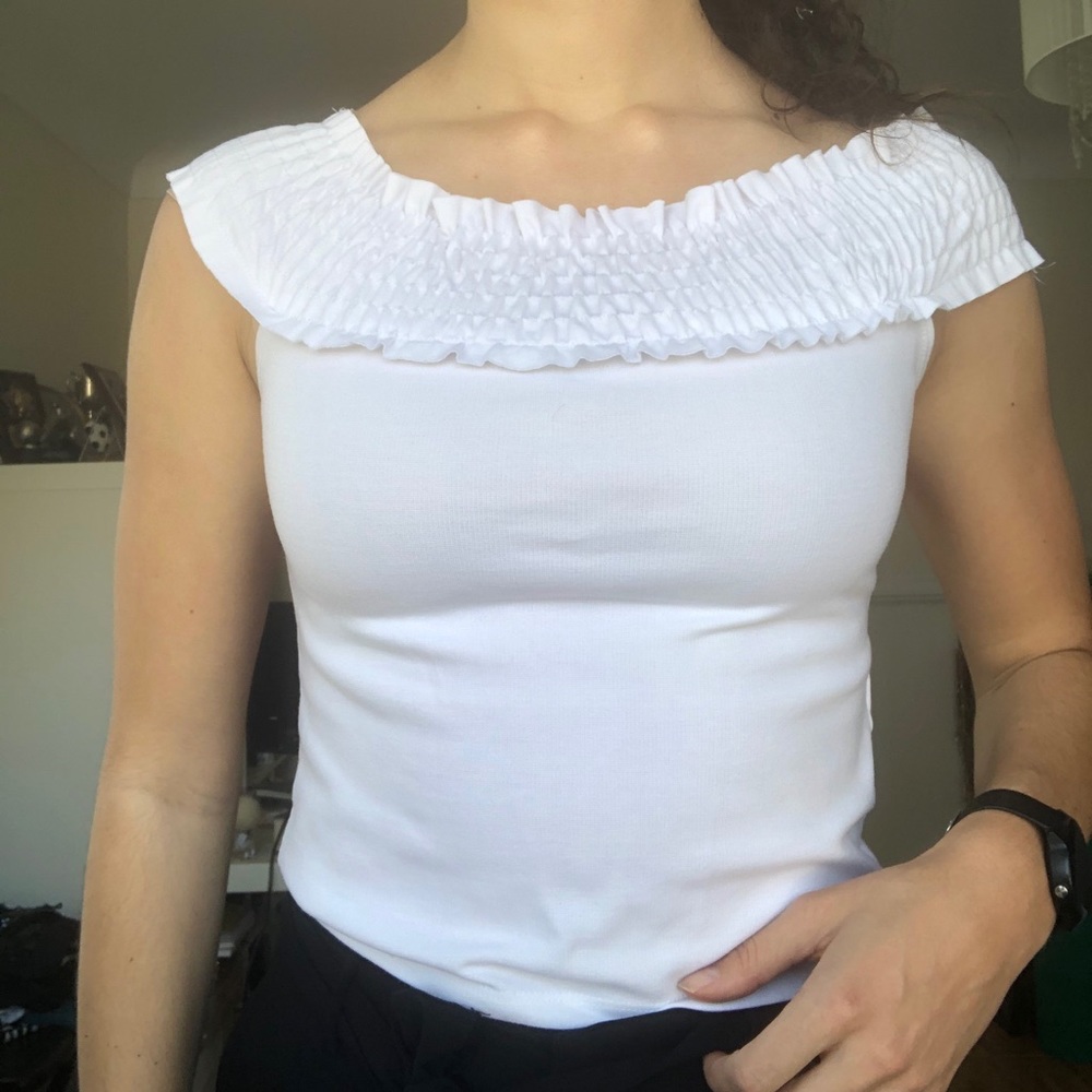 White Off-Shoulder Women's Top